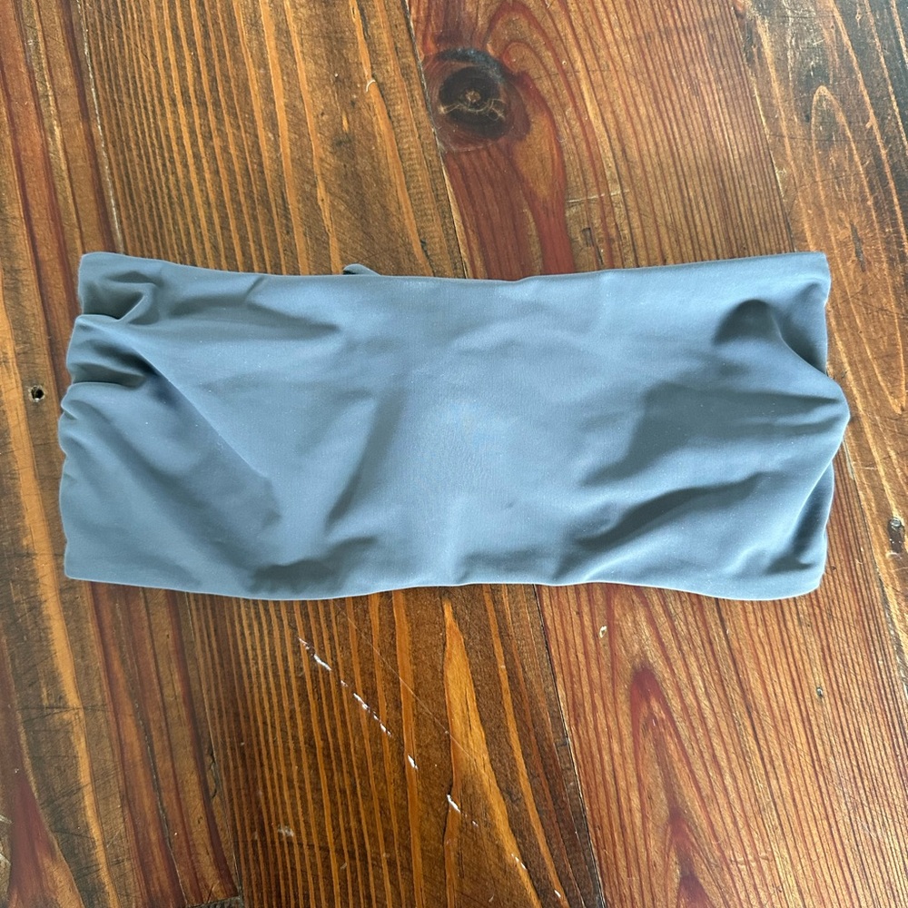 Mara Hoffman Charcoal Gray Bandeau Bikini Top